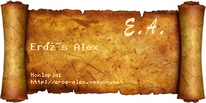 Erős Alex névjegykártya